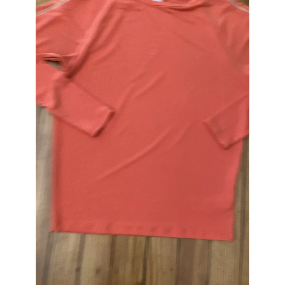 Michael Kors Shirt Sz S Orange‎ Zipper Long Sleeve